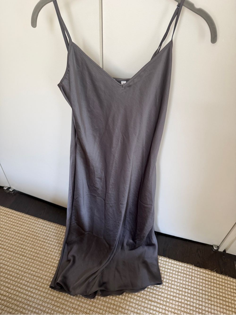 Wilfred Charcoal Gray Slip Midi Dress